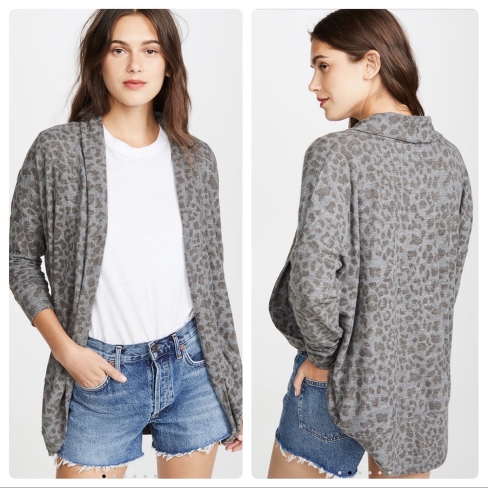 Sundry Leopard Print Open Cardigan - image 1
